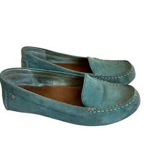 Ugg Australia Milana Water-Resistant Suede Shoes Loafers Leather Teal Size 5